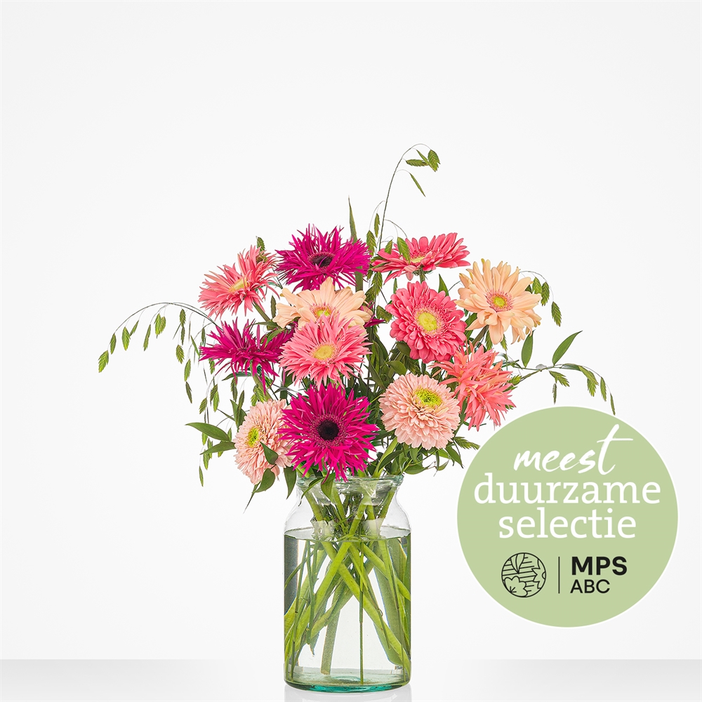 Groen Gekeurd gerbera boeket